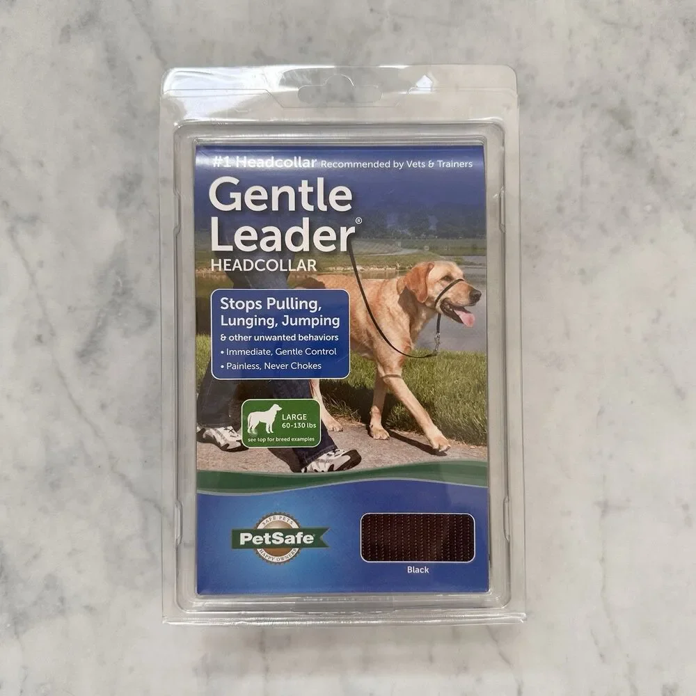 Gentle Leader Headcollar Large Black Dog Training Head Collar PetSafe 60-130 lbs